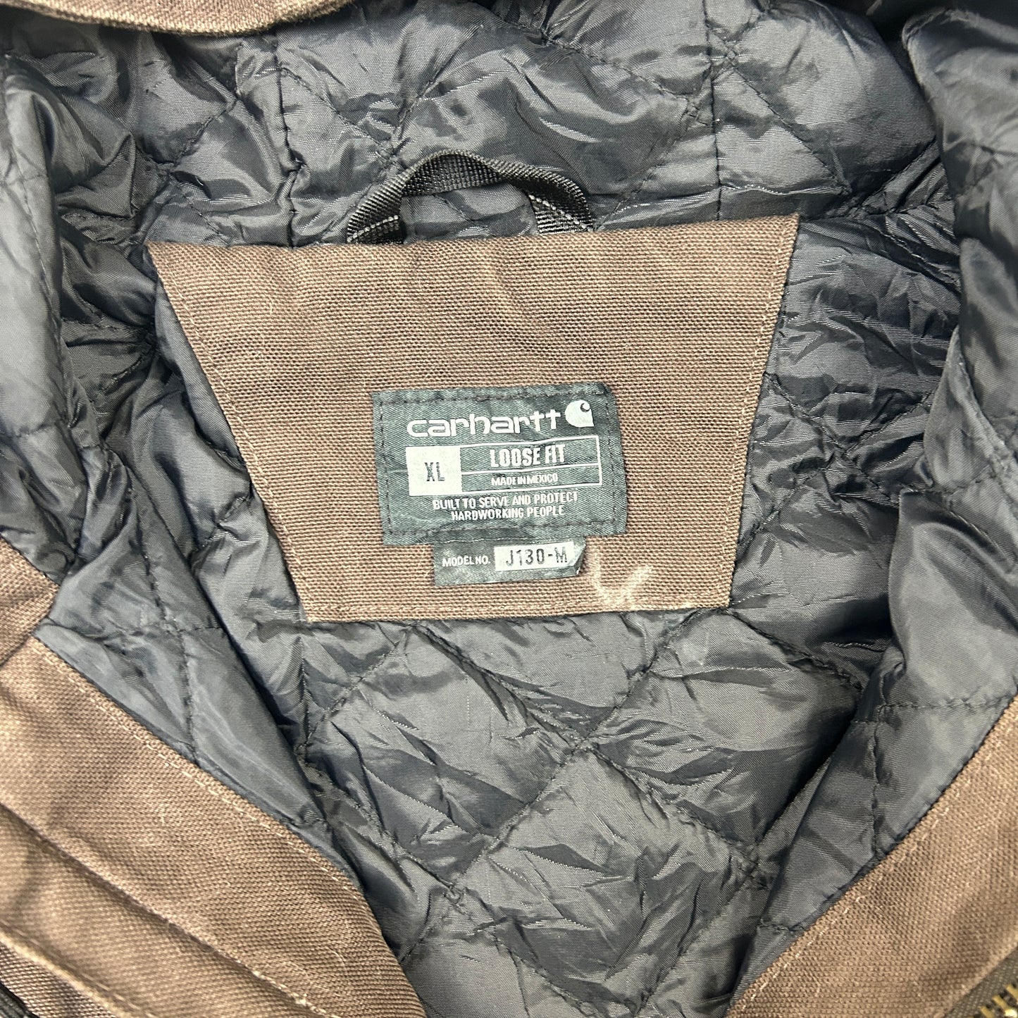 Vintage Carhartt Active Workwear Detroit Brown Hoodie Jacket - XL