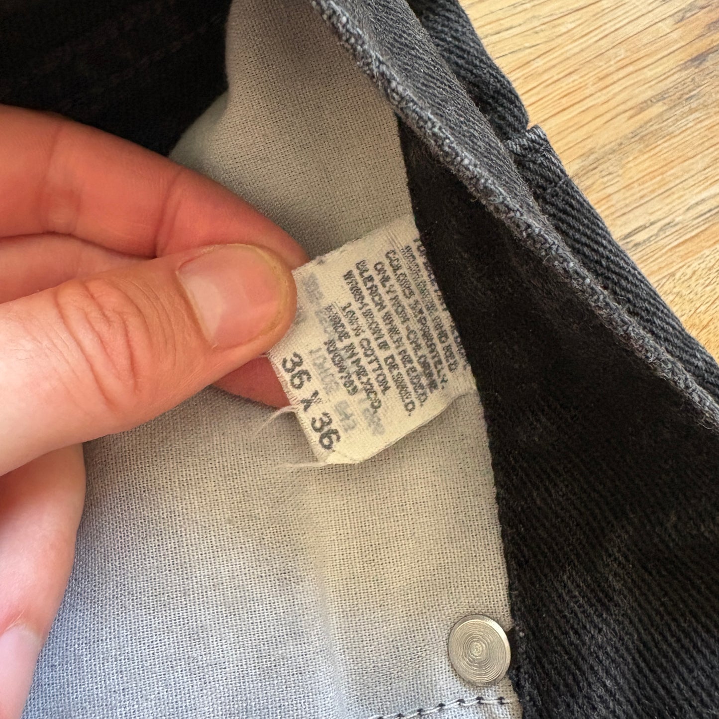 Vintage Lee Straight Black Denim Jeans - 34L