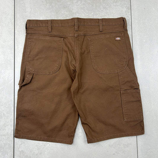 Vintage Dickies Workwear Carpenter Brown Baggy Shorts - 38