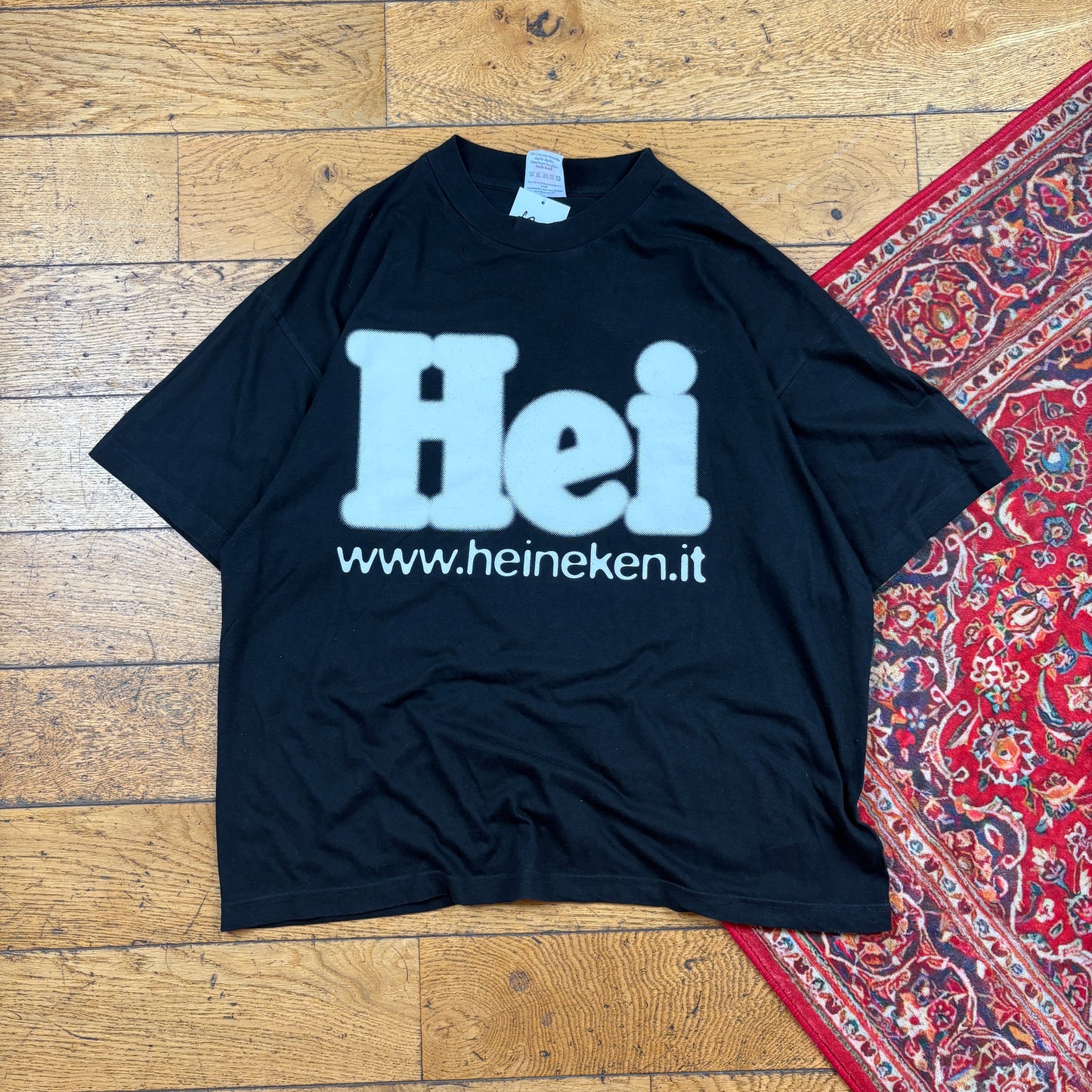 Vintage Heinekin Beer Black Graphic T-Shirt - XL