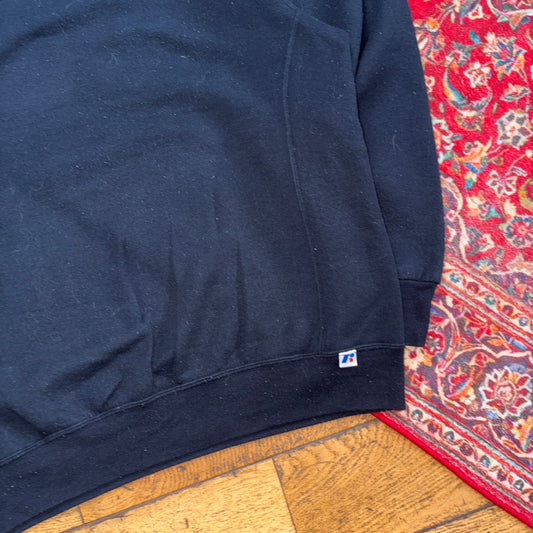 Vintage Russell Athletic Black Boxy Blank Embroidered Sweatshirt - L