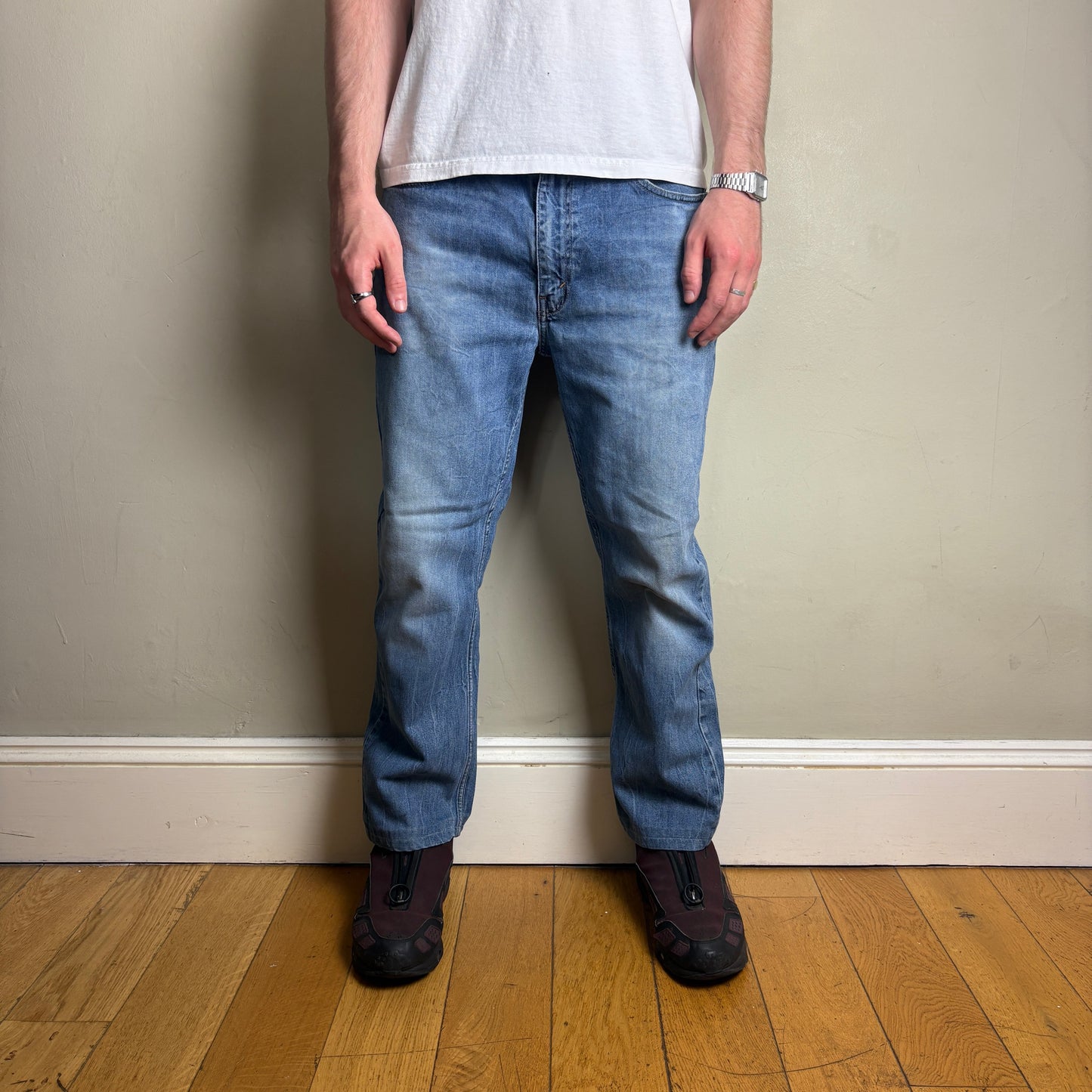 Vintage Levis 514 Straight Blue Denim Jeans - 38S