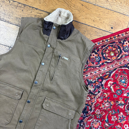 Vintage Brown Gilet Vest Workwear Carhartt Style Jacket - S