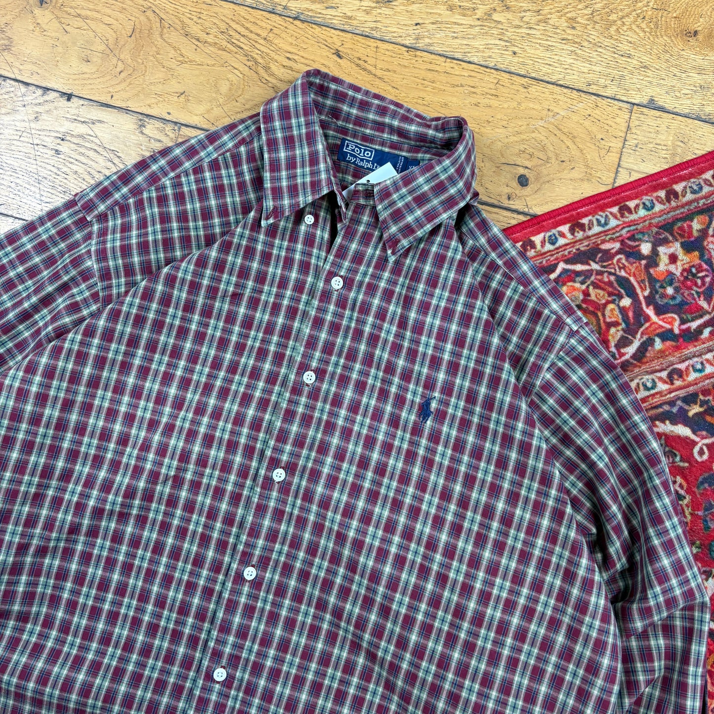 Vintage Ralph Lauren Burgundy Embroidered Shirt - XL