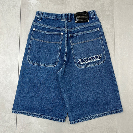 Vintage Southpole Embroidered Hip Hop Baggy Blue Shorts Jorts - 30