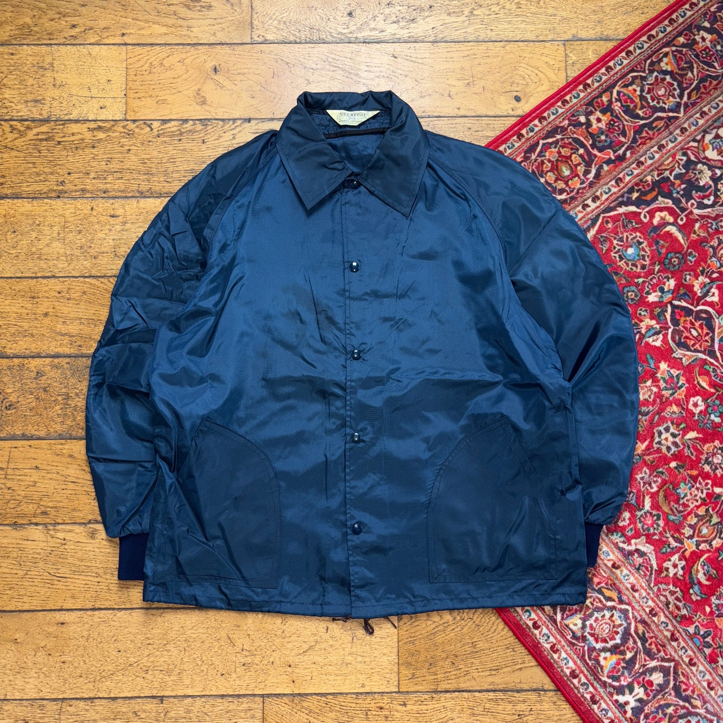 Vintage Navy Nylon Coach Harrington Jacket - 2XL