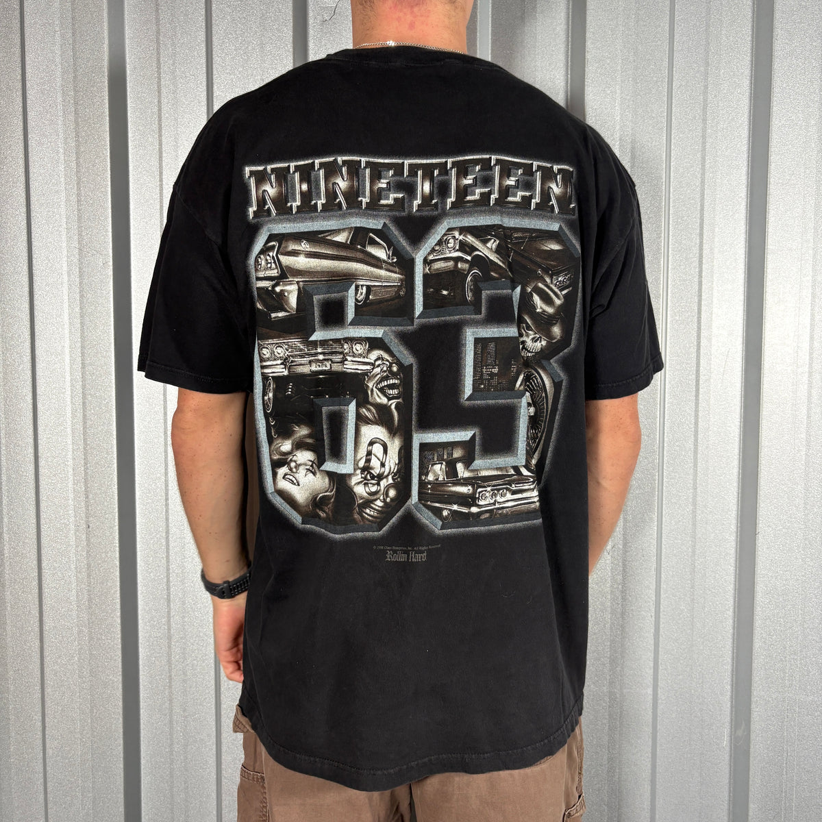 1998 Rollin Hard Black Hip Hop Graphic T Shirt - L