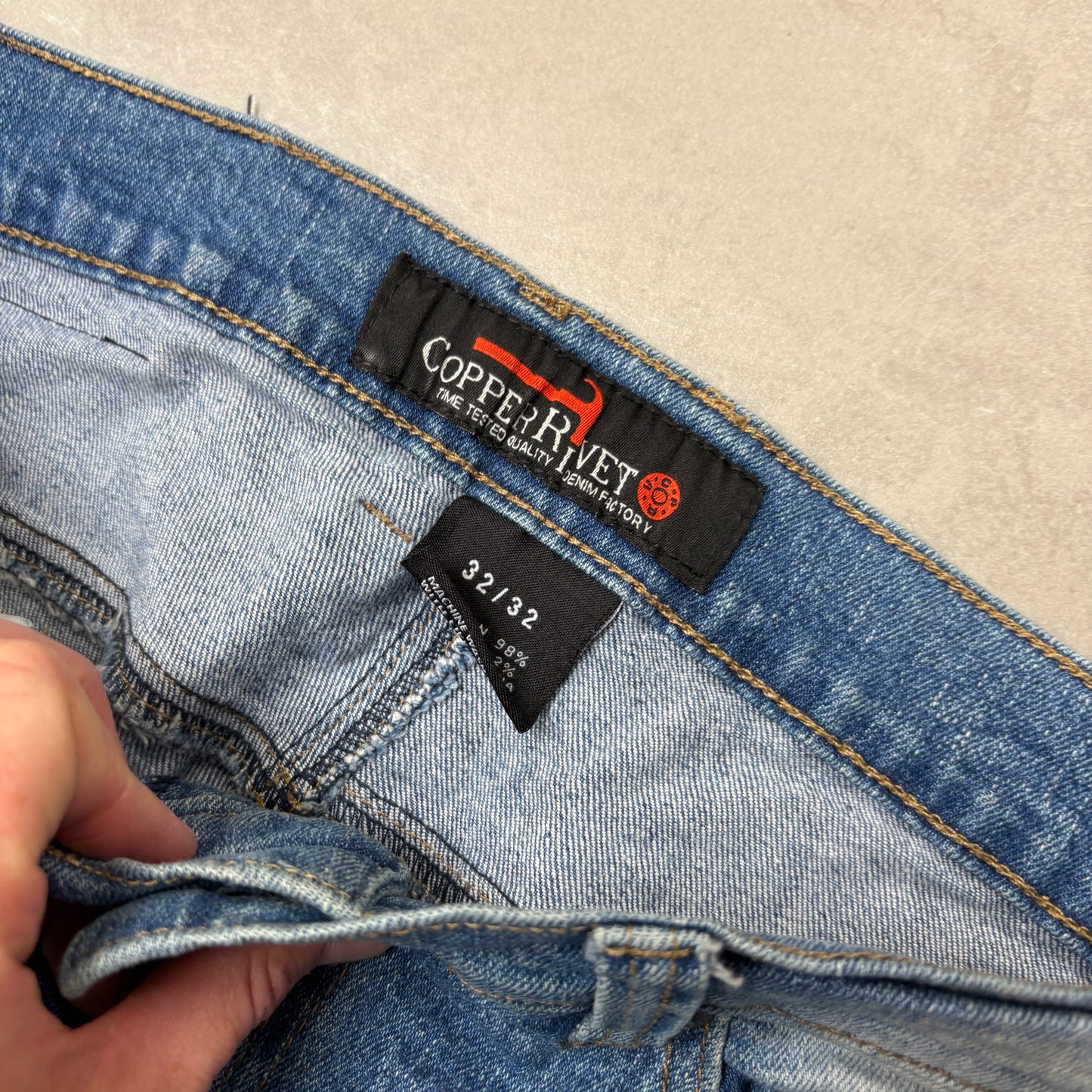 Vintage Embroidered Hip Hop Skinny Blue Jeans - 32