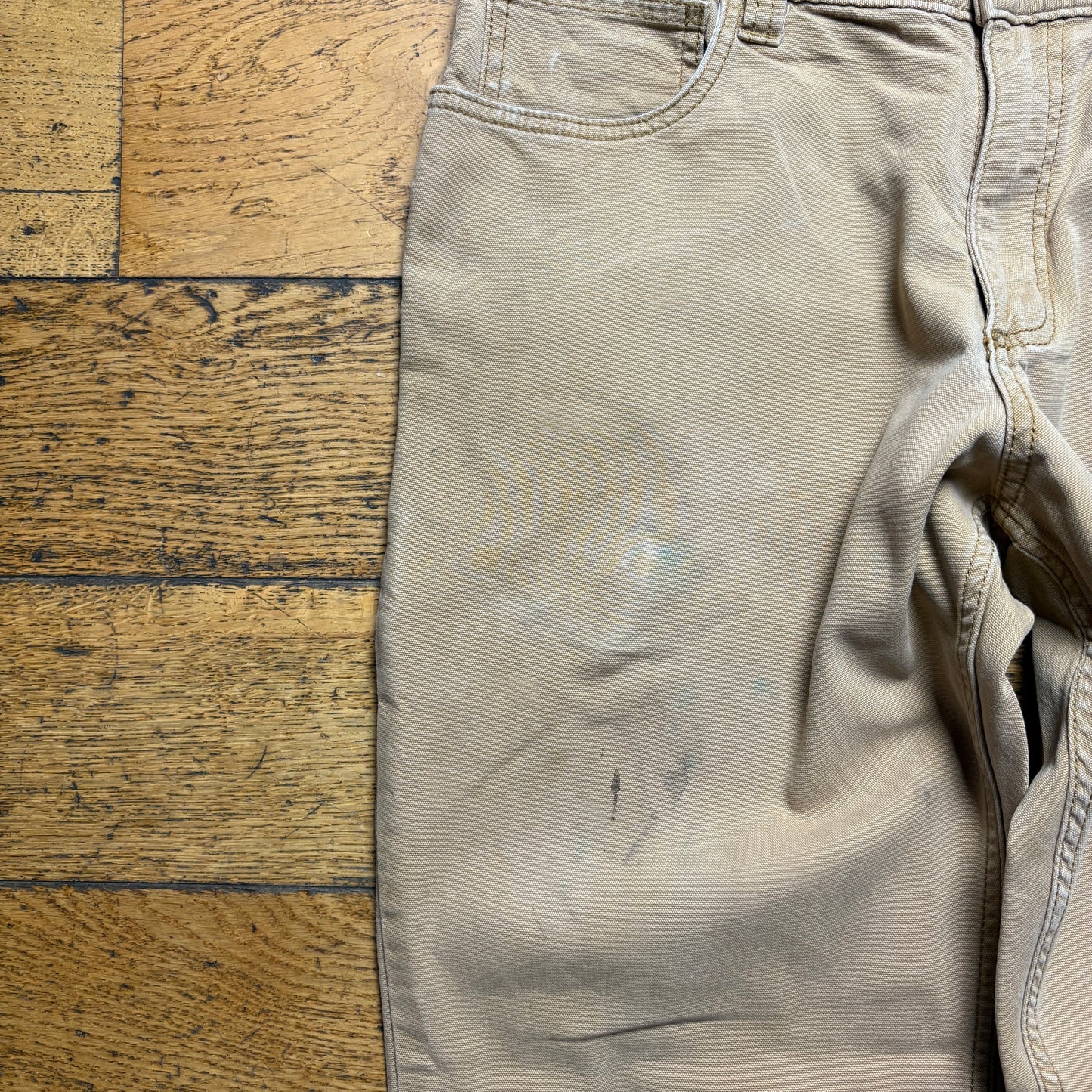 Vintage Carhartt Workwear Carpenter Cream Baggy Trousers - 33S