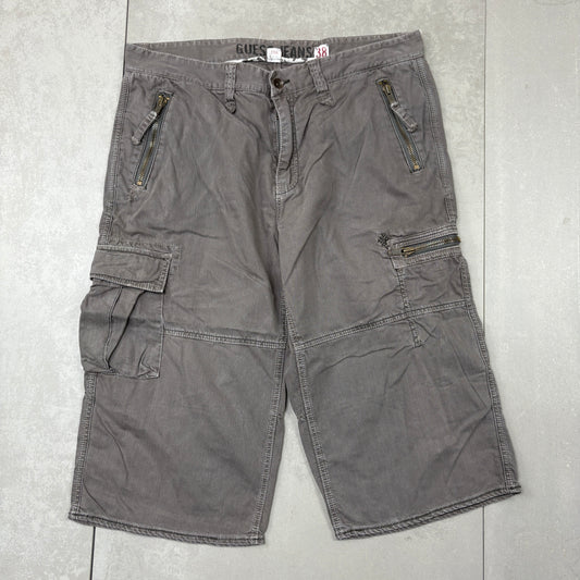 Vintage Guess Grey Cargo Hip Hop Baggy Shorts Jorts - 40
