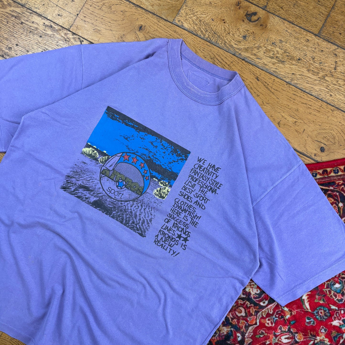 Vintage 90s Kronos Purple Surfwear Graphic T-Shirt - L
