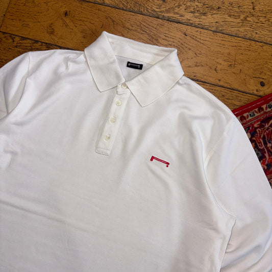 Vintage Pirelli White Embroidered Rugby Shirt - L