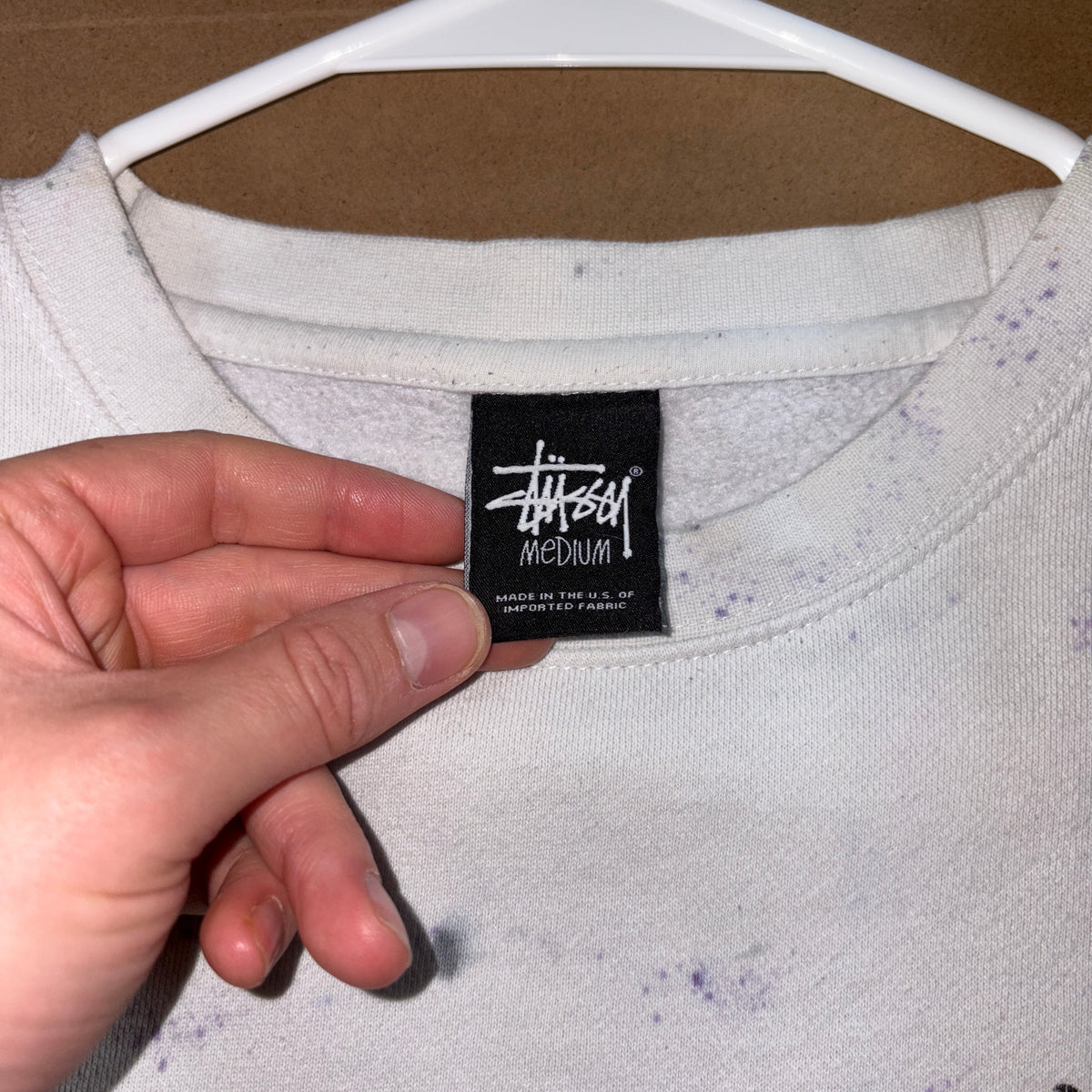 Stussy Noice Dyes White Surfwear Tie Dye Sweatshirt - M