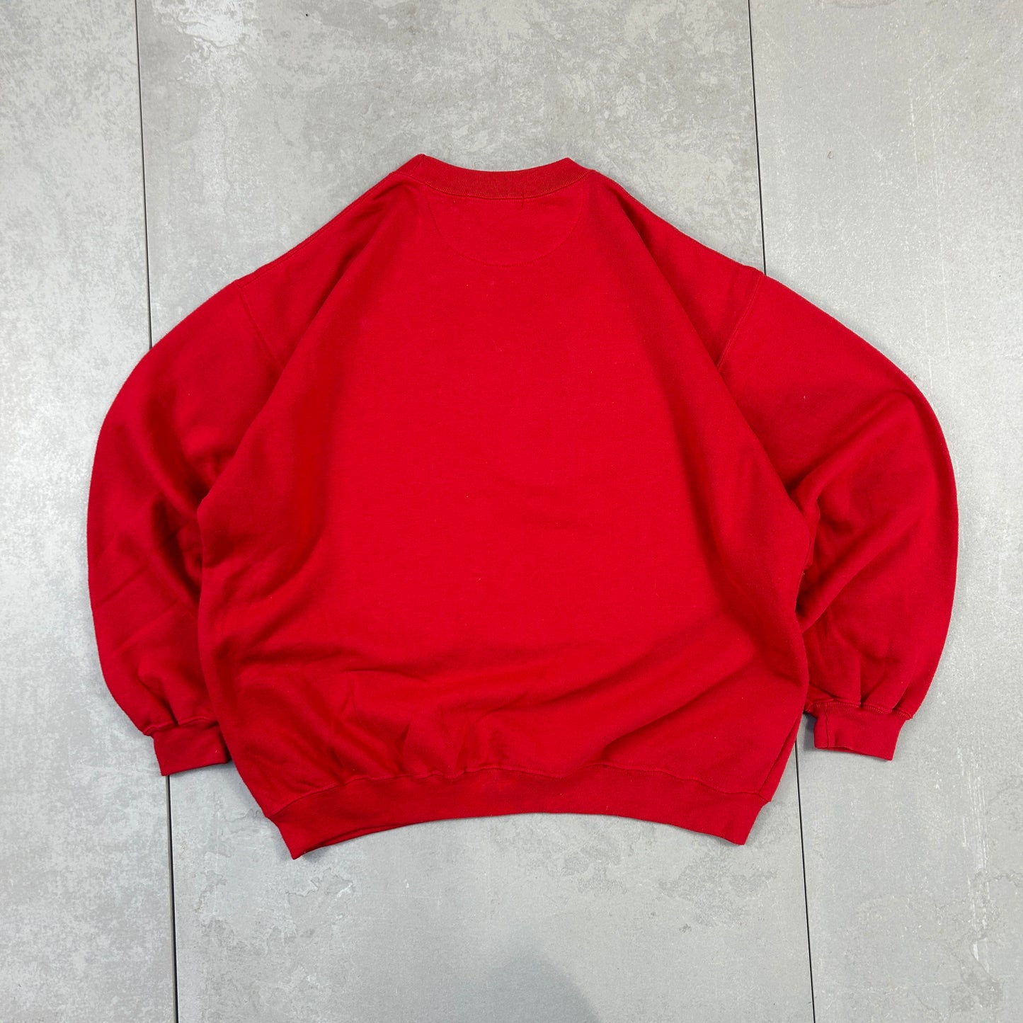 Vintage 90s Naf Naf Red Embroidered Spellout Sweatshirt - L