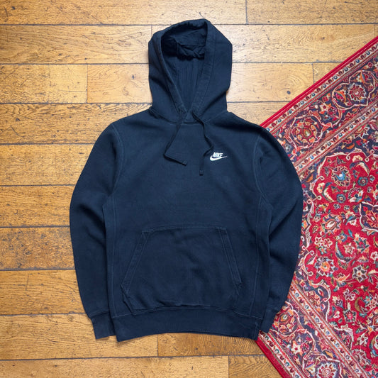 Vintage Nike Black Hoodie Embroidered Sweatshirt - S