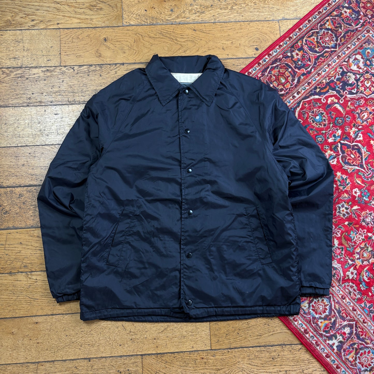 Vintage Black Nylon Coach Harrington Jacket - L