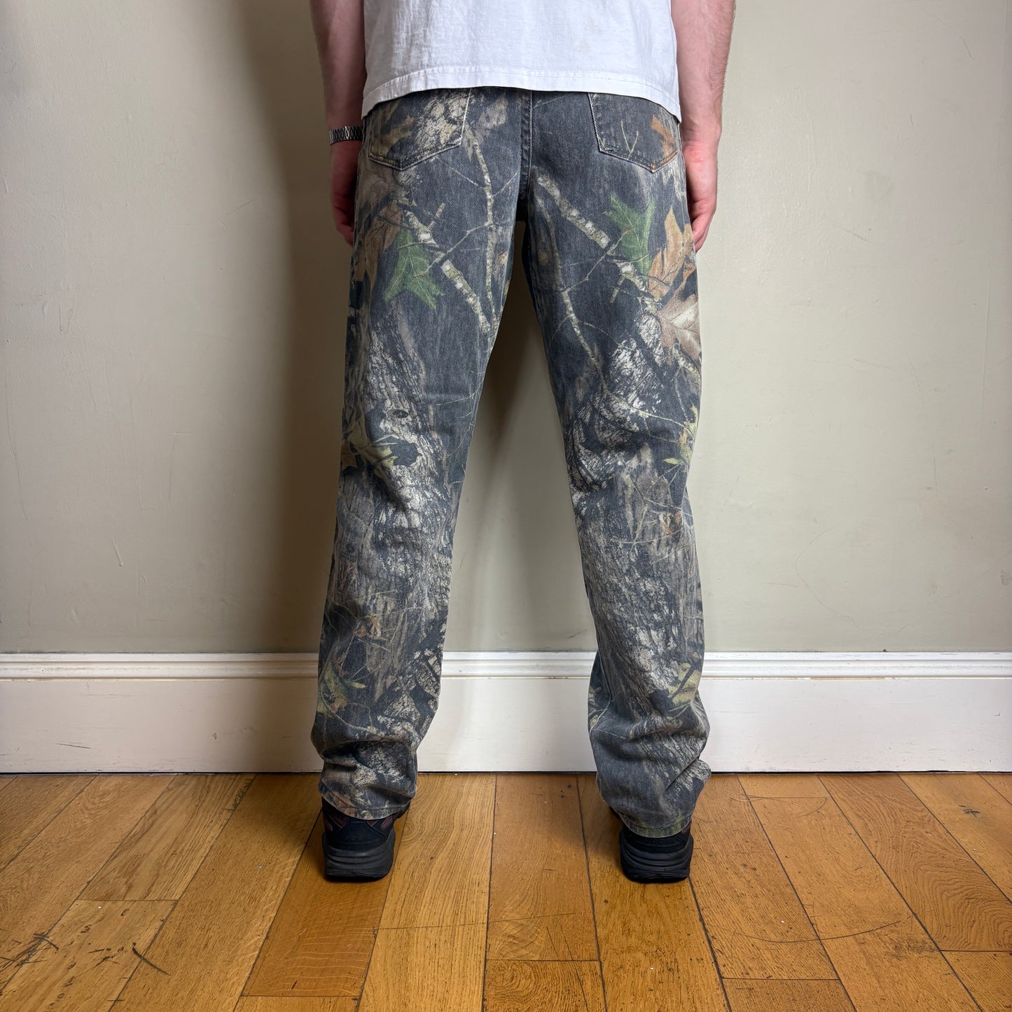 Vintage Real Tree Camo Green Double Knee Hunting Workwear Trousers - 32R