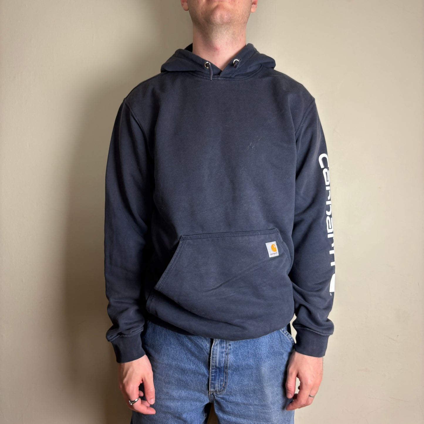 Vintage Carhartt Navy Hoodie Sweatshirt - M