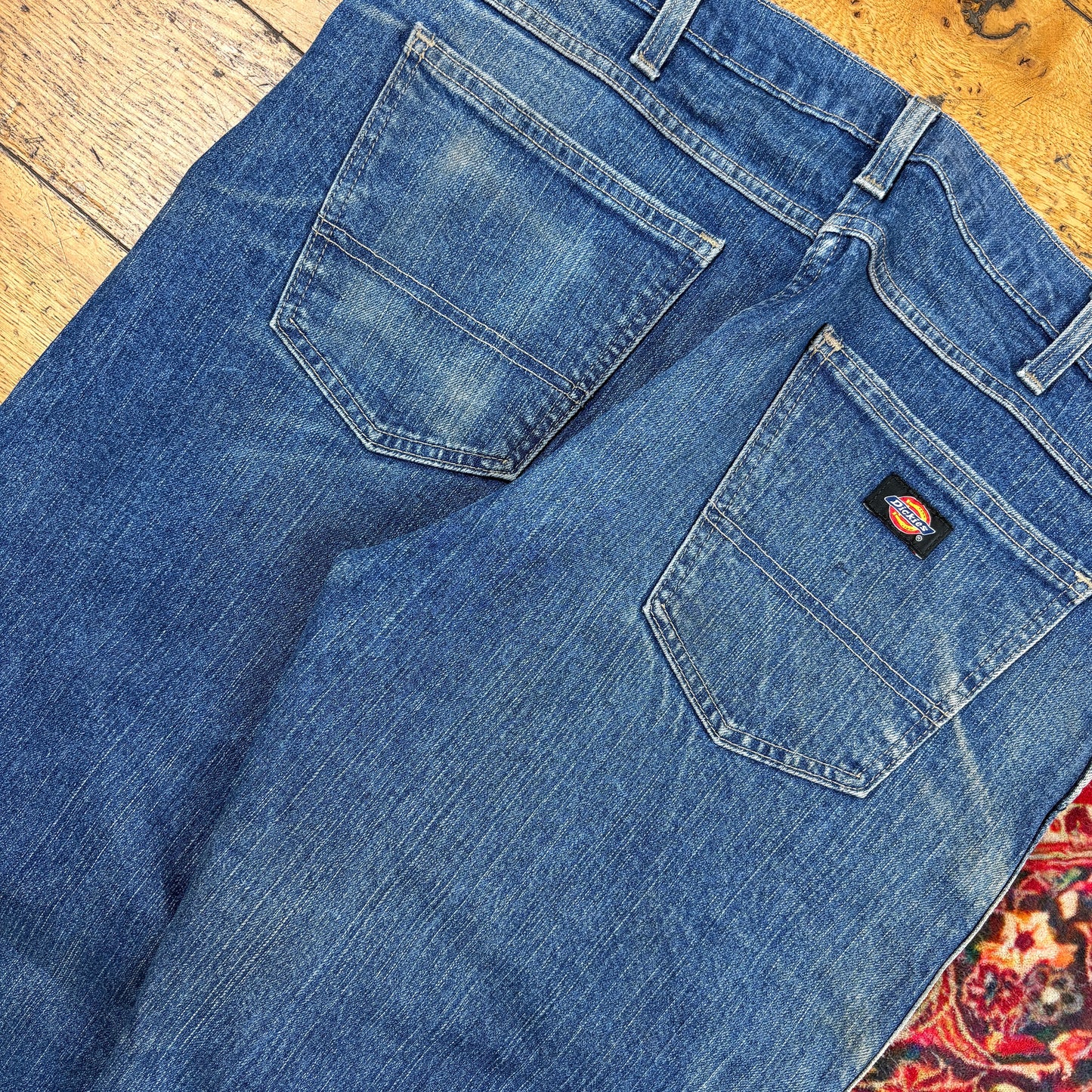 Vintage Dickies Blue Workwear Carpenter Baggy Jeans - 36