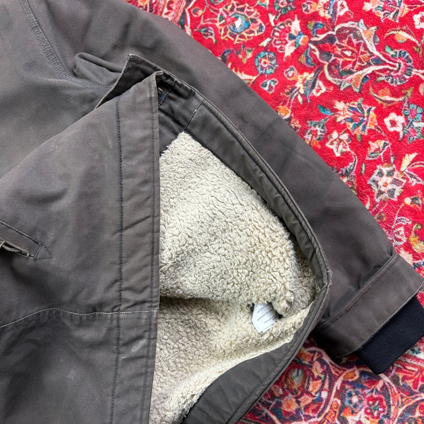 Vintage Carhartt Brown Khaki Sherpa Lined Jacket - M