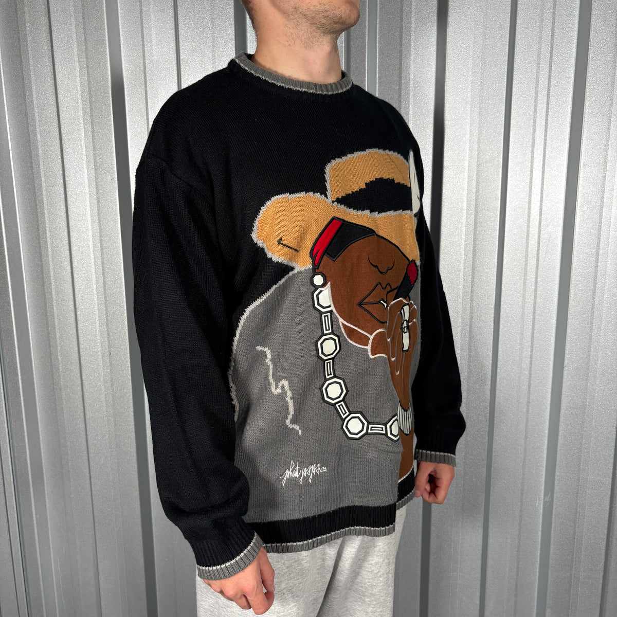 Diss y2K Biggie Smalls Inspired Hip Hop Knit Jumper - XL