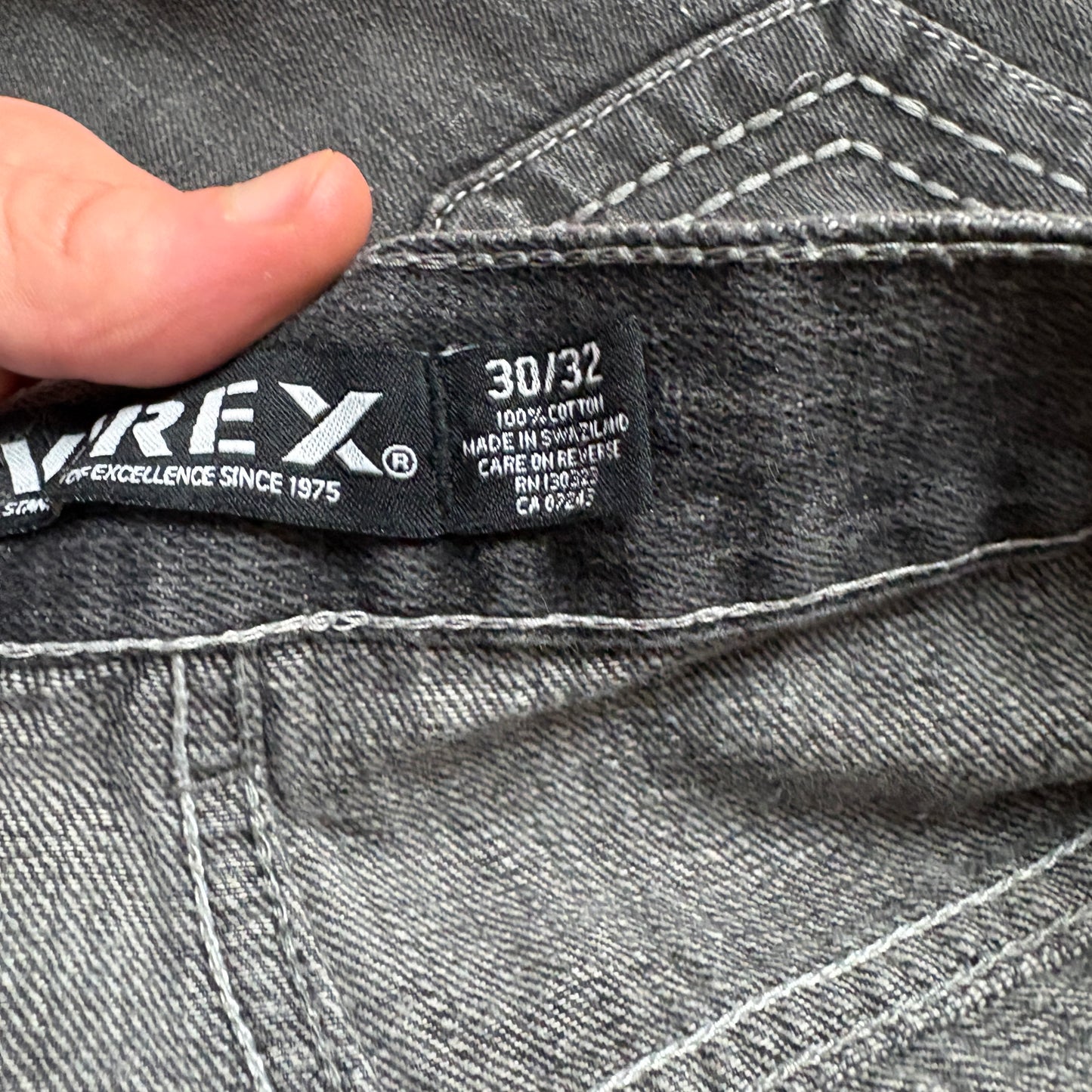 Vintage Avirex Grey Embroidered Y2K Hip Hop Baggy Jeans - 34