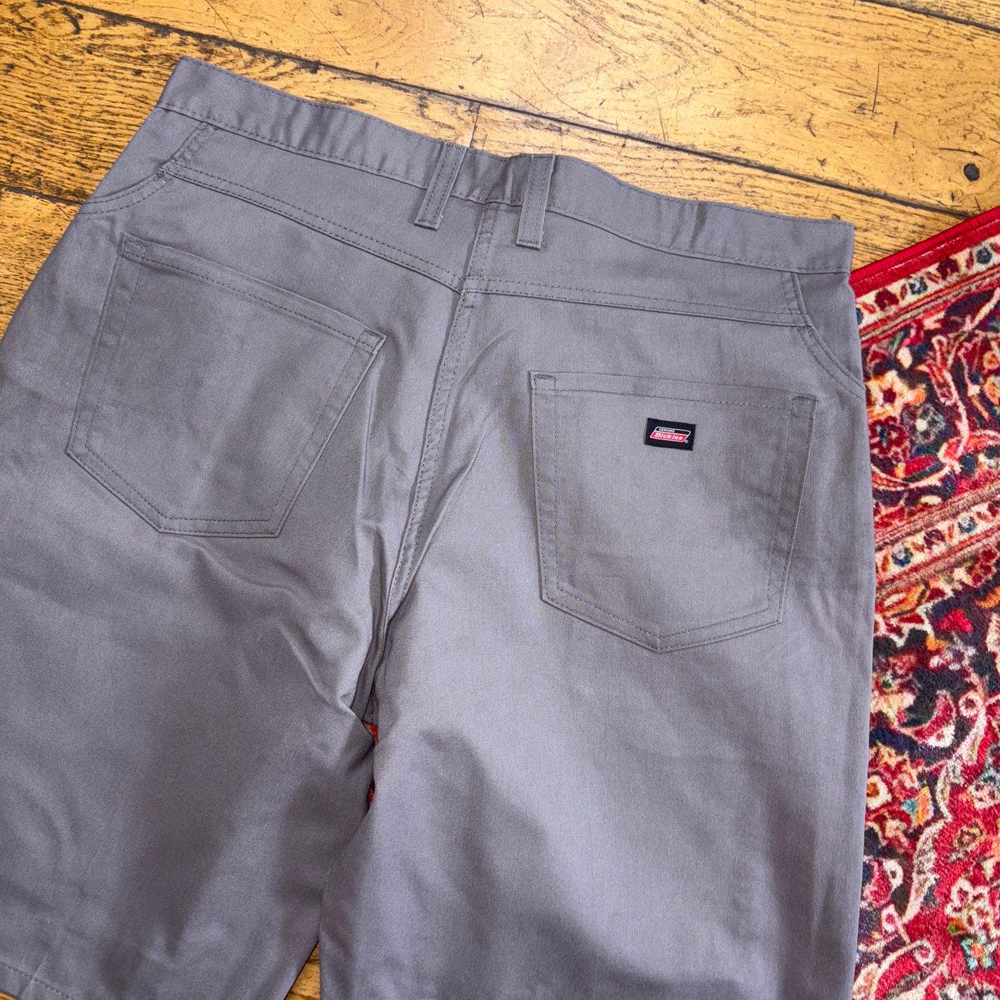 Vintage Dickies Workwear Carpenter Grey Baggy Shorts - 36