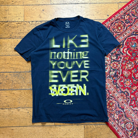 Vintage Oakley Navy Graphic T-Shirt - S