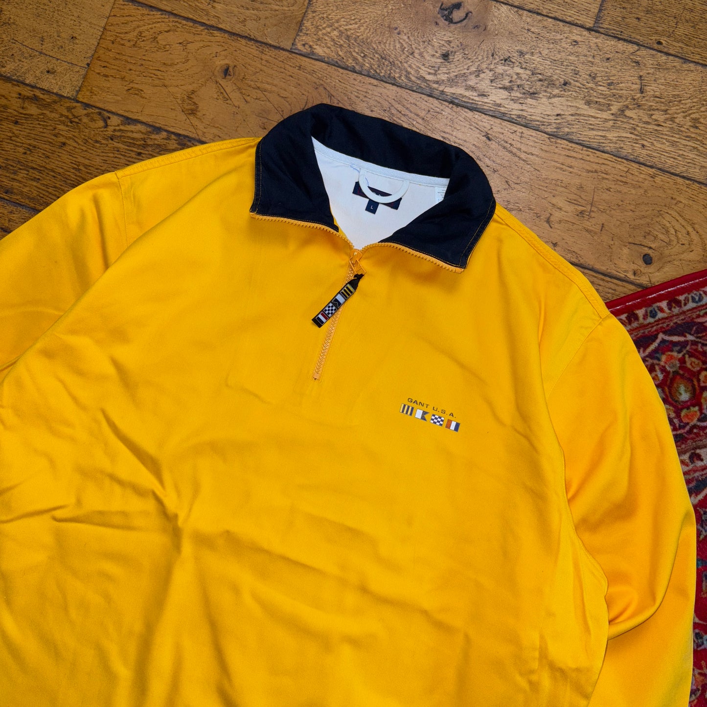 Vintage Gant Yellow Yacht Sailing Jacket Pullover - XL
