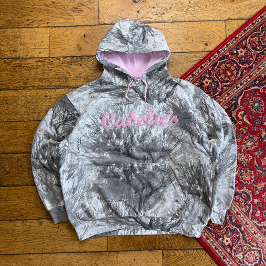 Vintage Realtree Camo White Hoodie Embroidered Sweatshirt - L