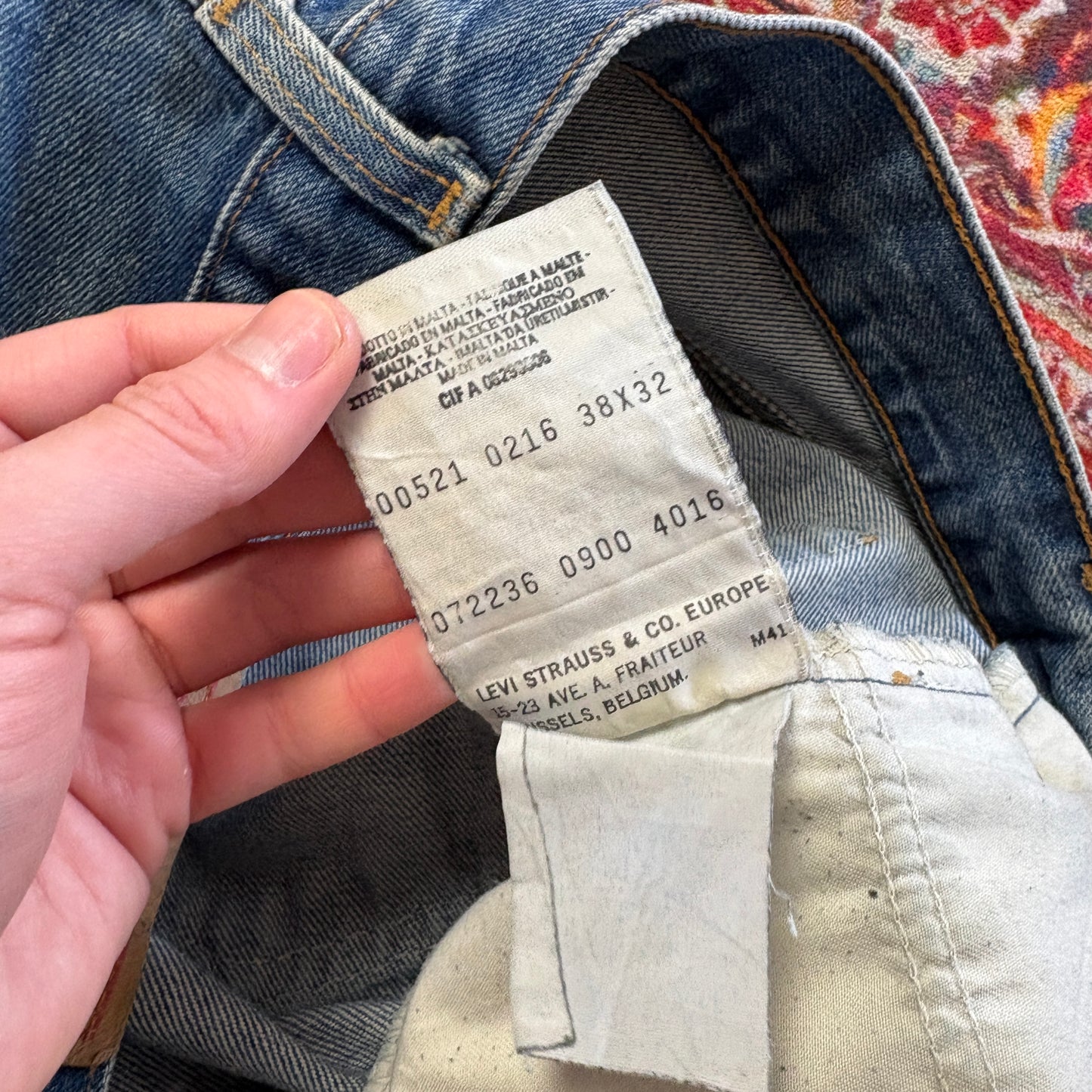 Vintage Levis 521 Straight Blue Denim Jeans - 38R