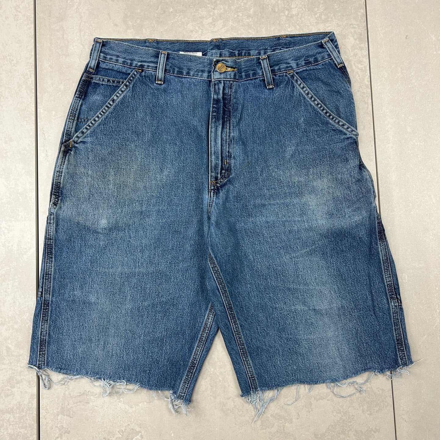 Vintage Carhartt Workwear Baggy Carpenter Blue Shorts - 35