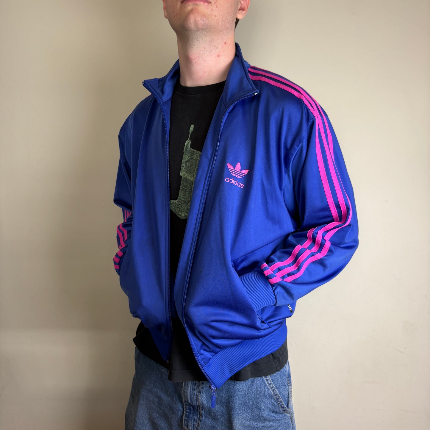 Vintage Adidas 90s Blue Track Jacket - M
