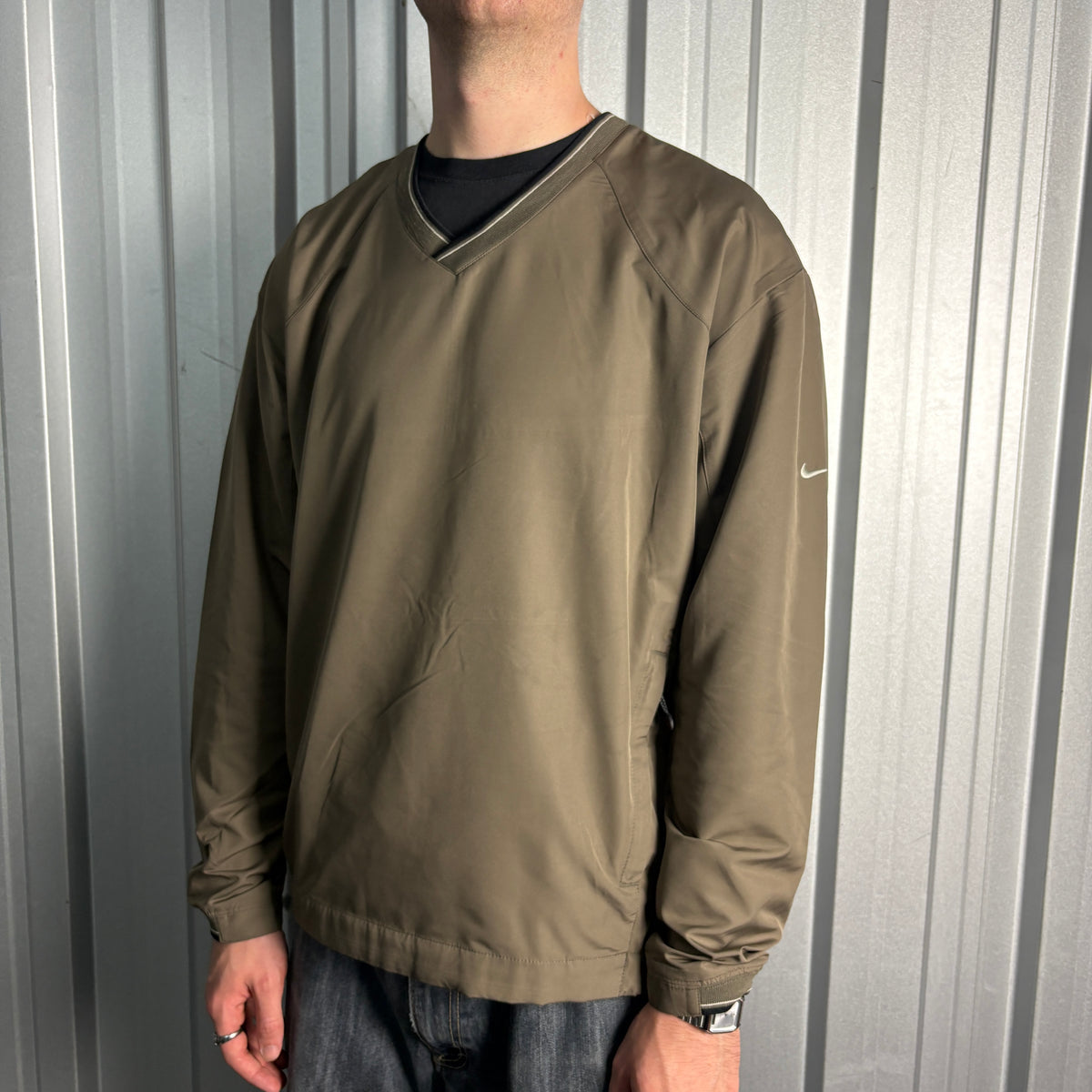Nike Green Golf Swoosh Y2K Pullover Windbreaker - L