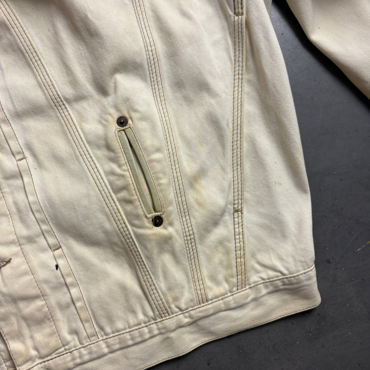 Vintage Diesel Cream Trucker Workwear Utility Jacket - XL