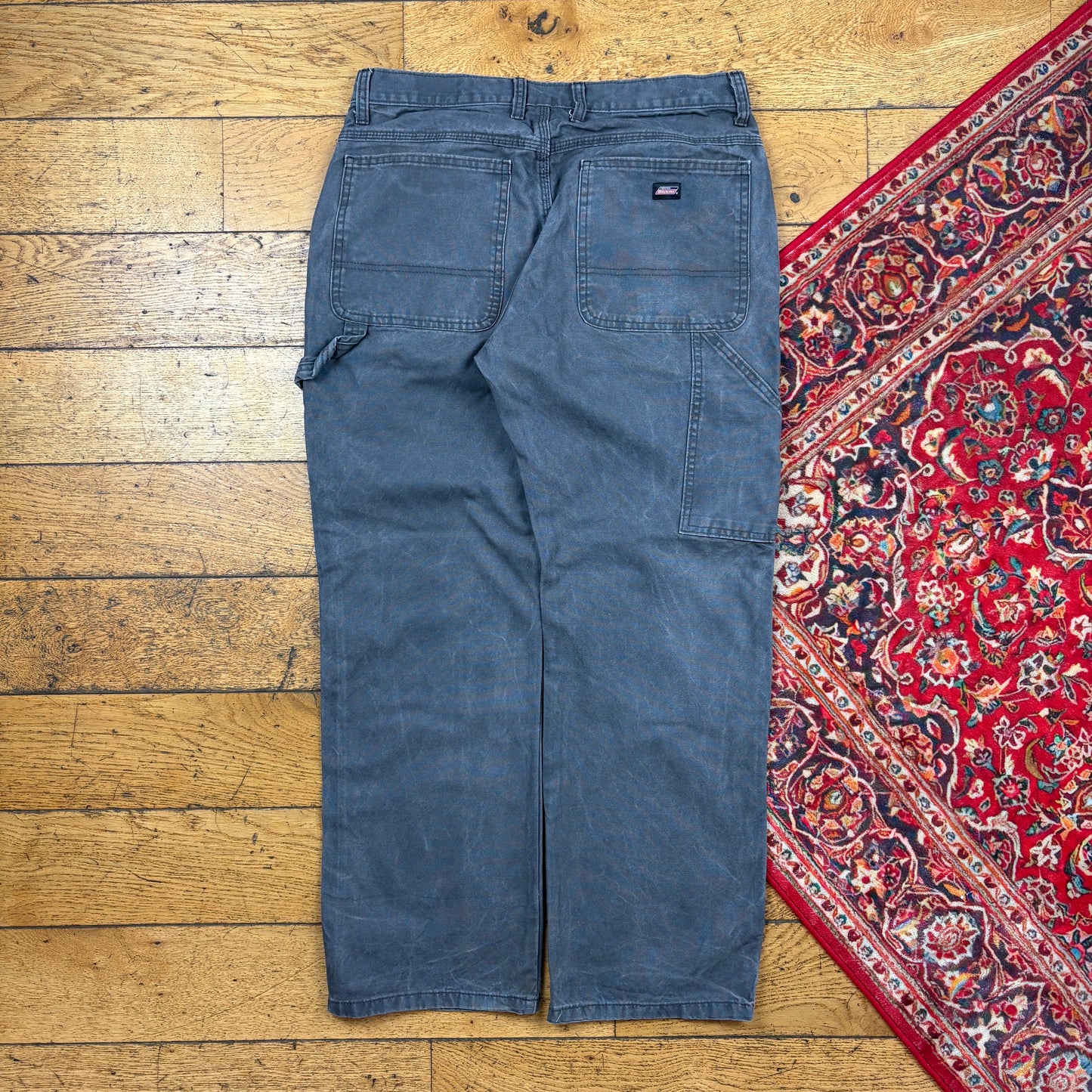 Vintage Dickies Grey Workwear Carpenter Baggy Trousers - 34