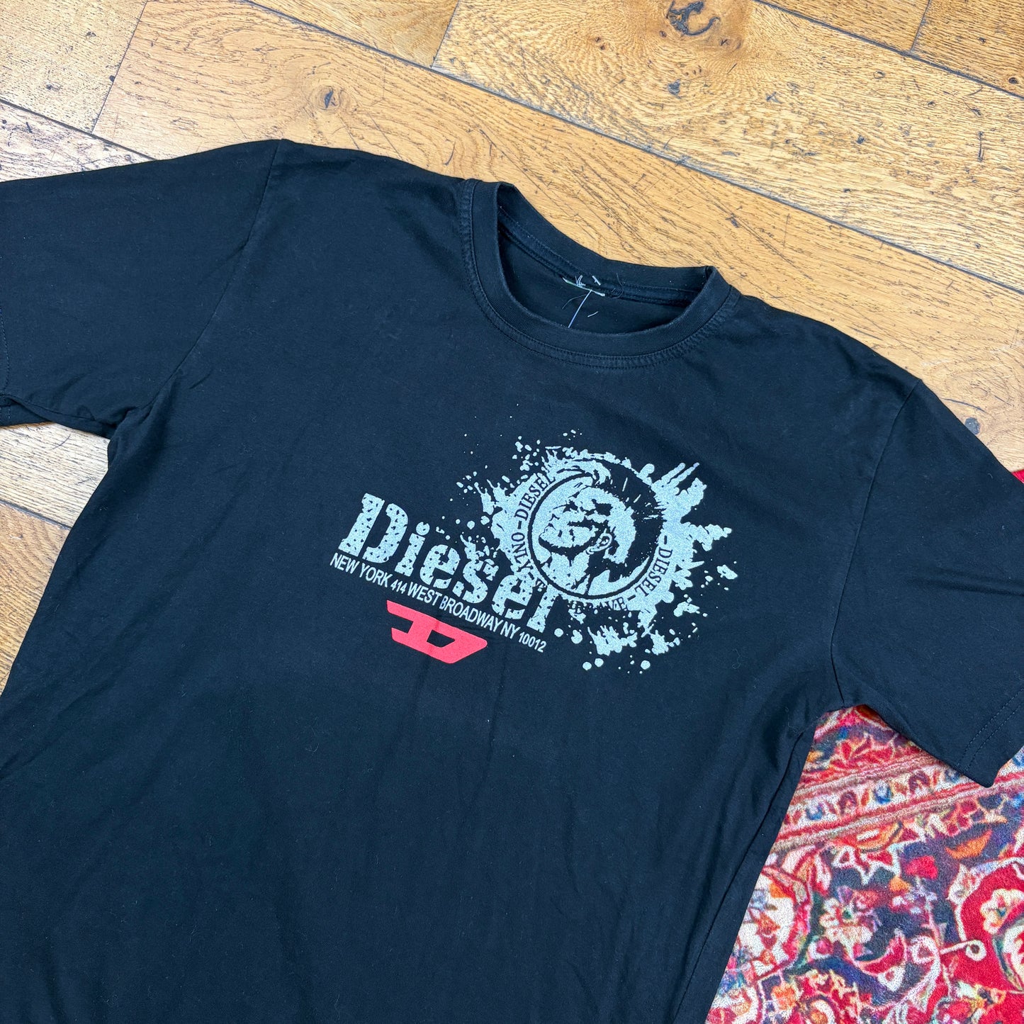 Vintage Diesel Black Y2K Graphic T-Shirt - S