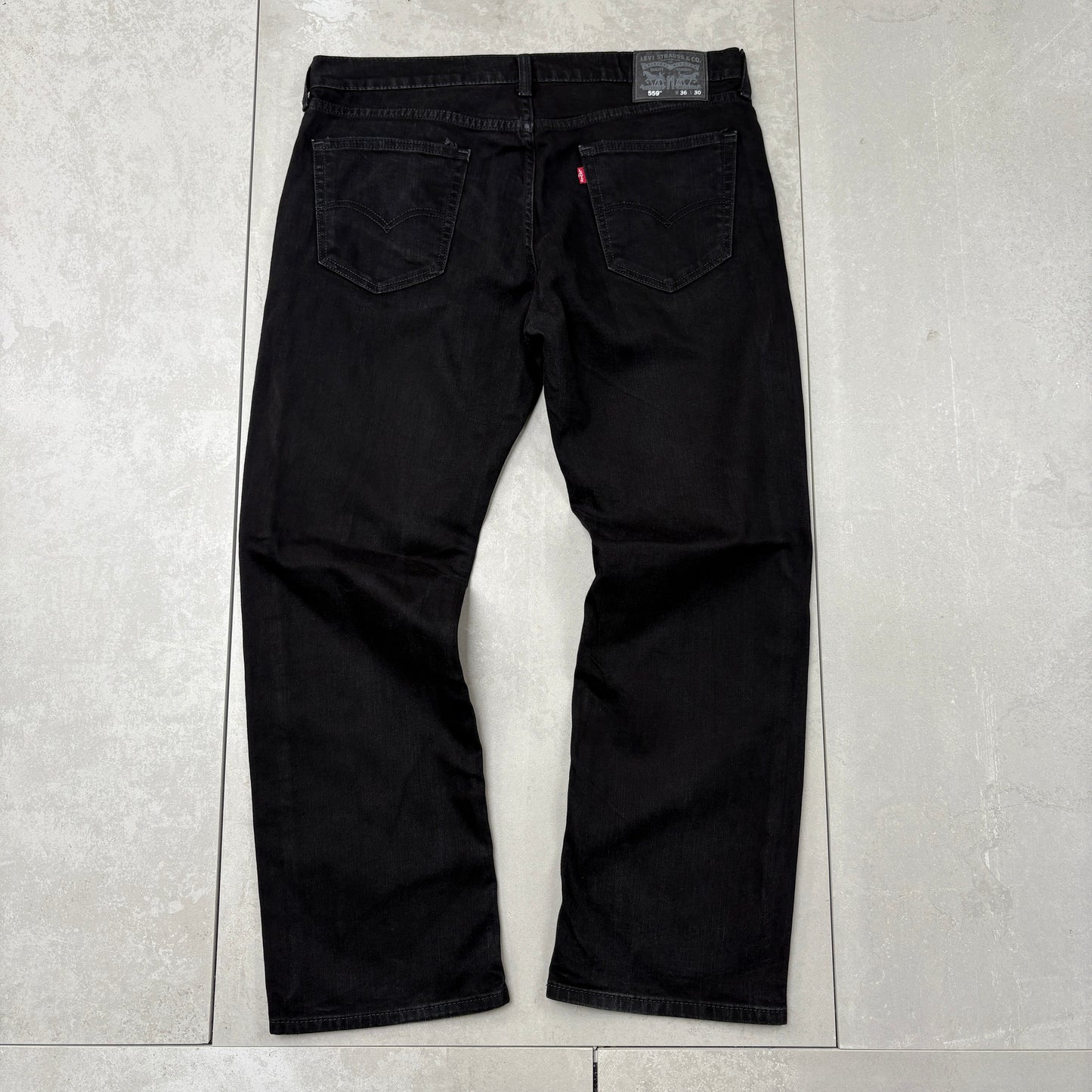 Vintage Levis 559 Baggy Black Denim Jeans - 36