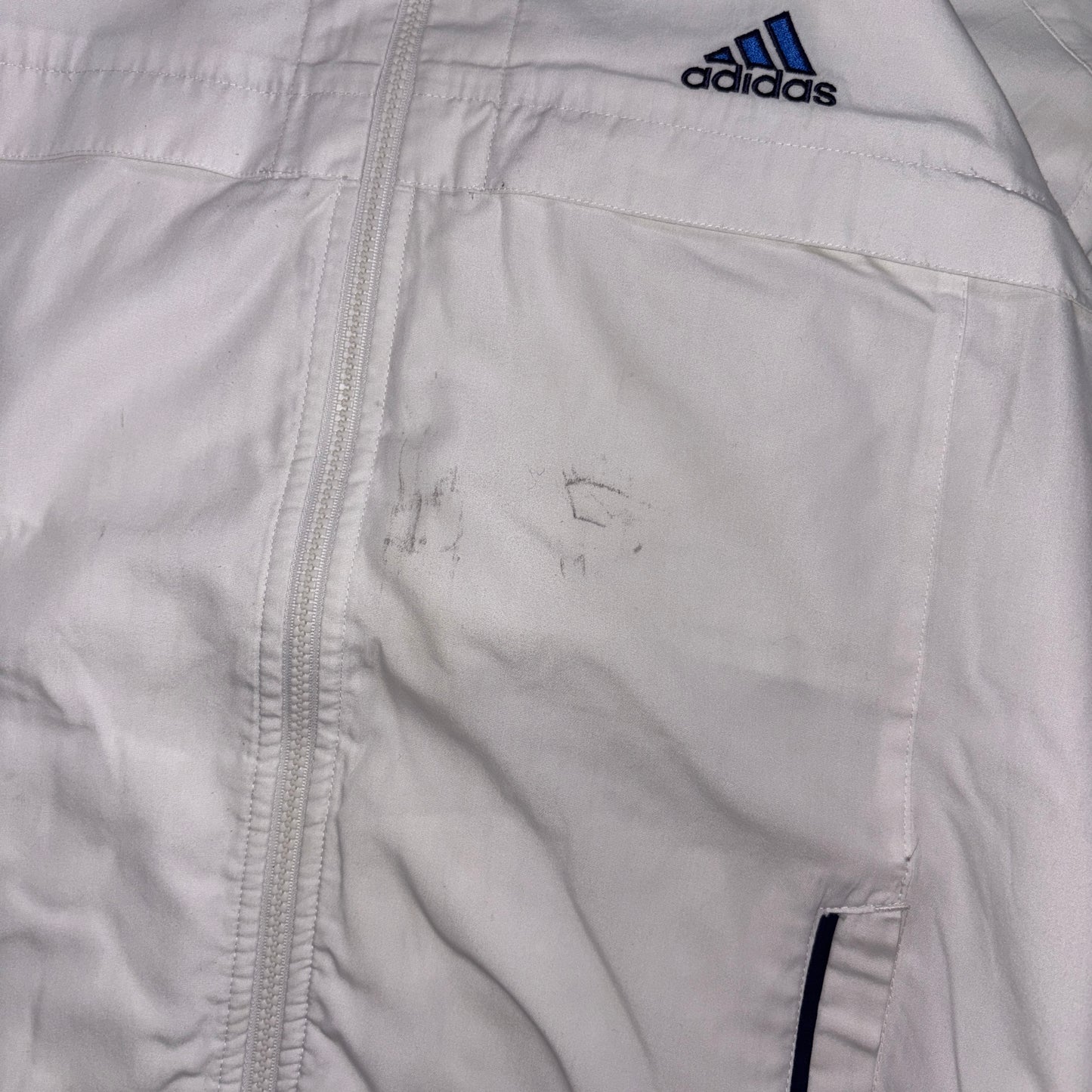 Vintage Adidas White 90s Tracksuit Track Shell Windbreaker Jacket - XL