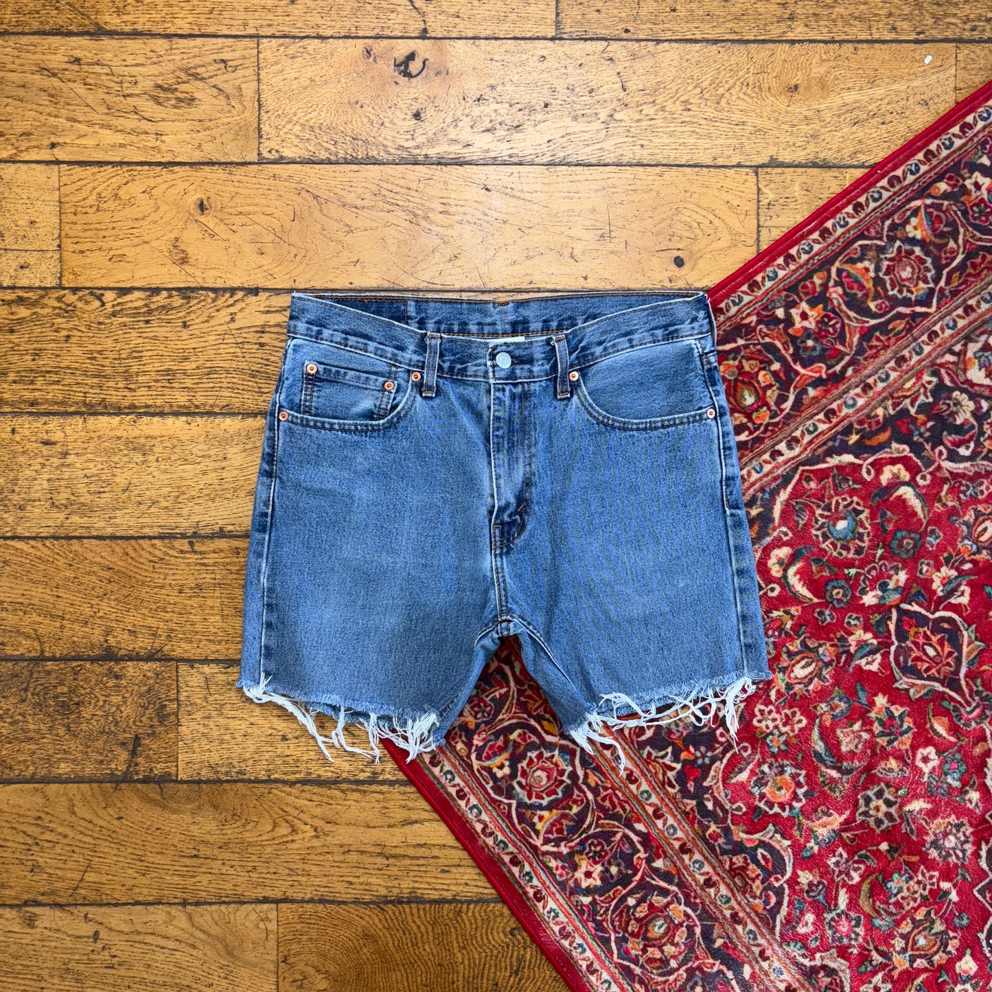 Vintage Levis 516 Blue Denim Shorts - 33