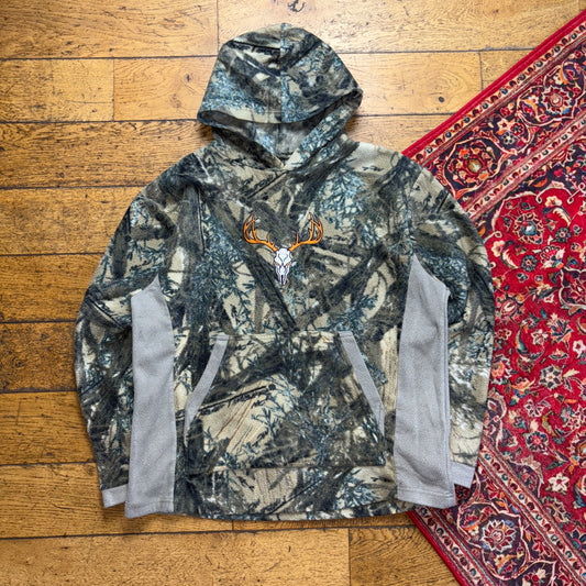 Vintage Realtree Fleece Camo Green Hoodie Embroidered Sweatshirt - L