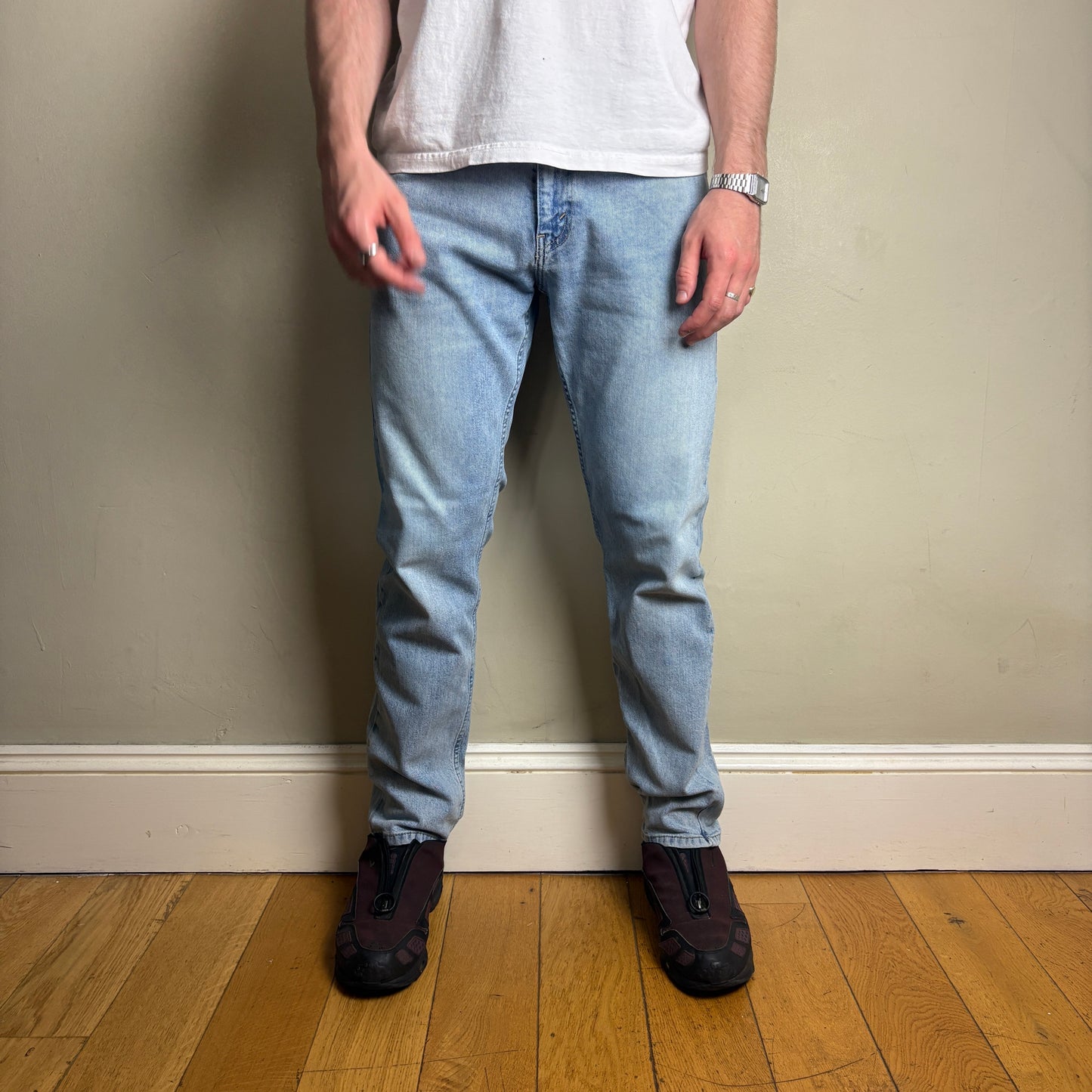 Vintage Levis 502 Straight Blue Denim Jeans - 34R