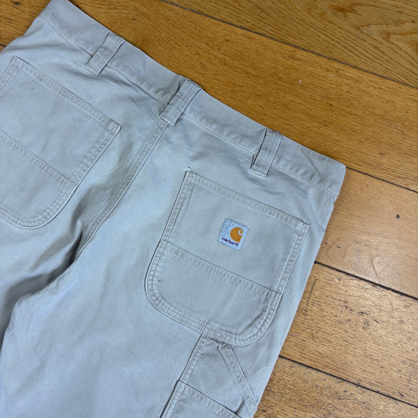 Vintage Carhartt Cream Workwear Baggy Carpenter Shorts - 34