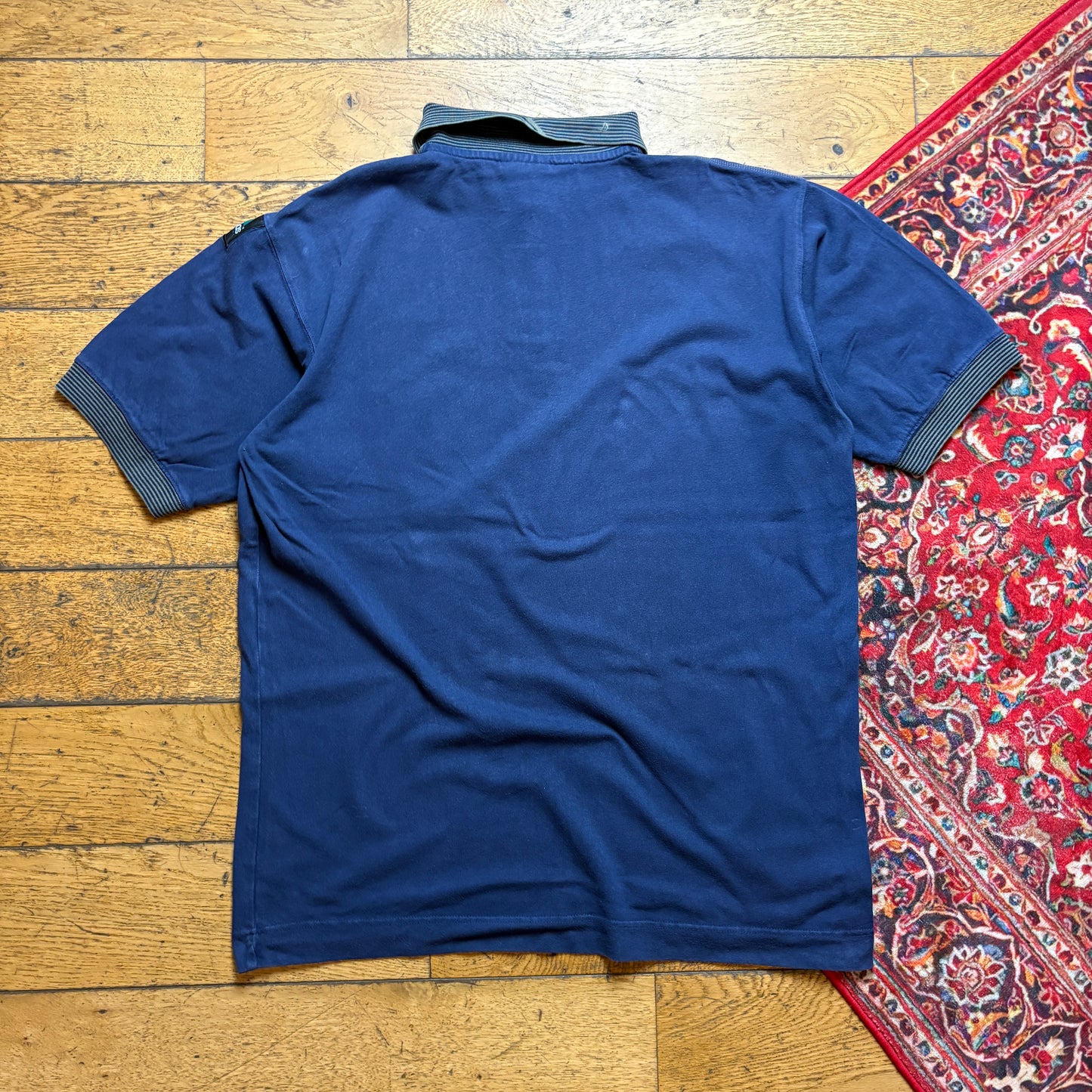 Vintage Navy Adidas Equipment Embroidered Polo T Shirt - L