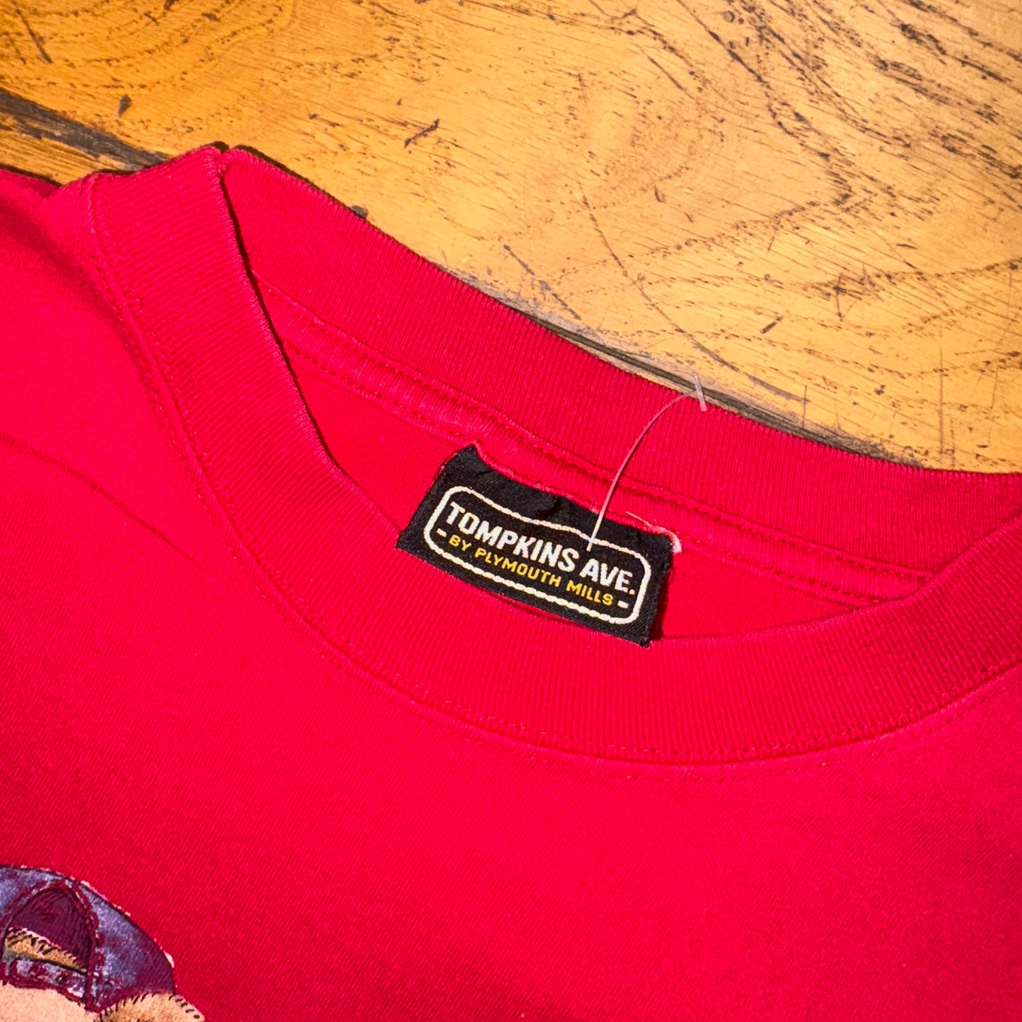 Vintage 90s Attitude Teddy Red Funny Single Stitch Graphic T-Shirt - 2XL