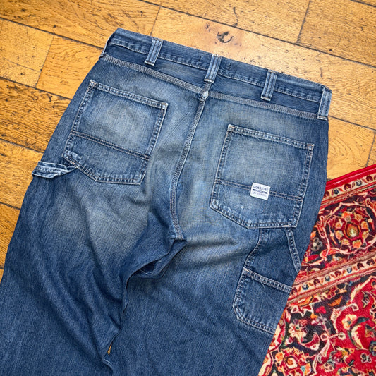 Vintage Levi's Blue Carpenter Workwear Baggy Jeans - 36R