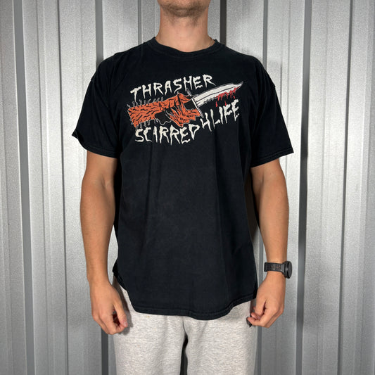 Thrasher Black Skate Graphic T Shirt - L