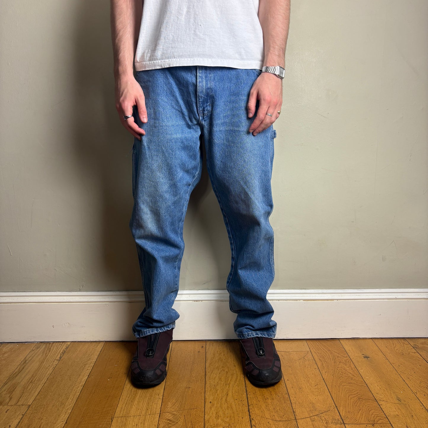 Vintage Dickies Workwear Carpenter Baggy Blue Jeans - 36R