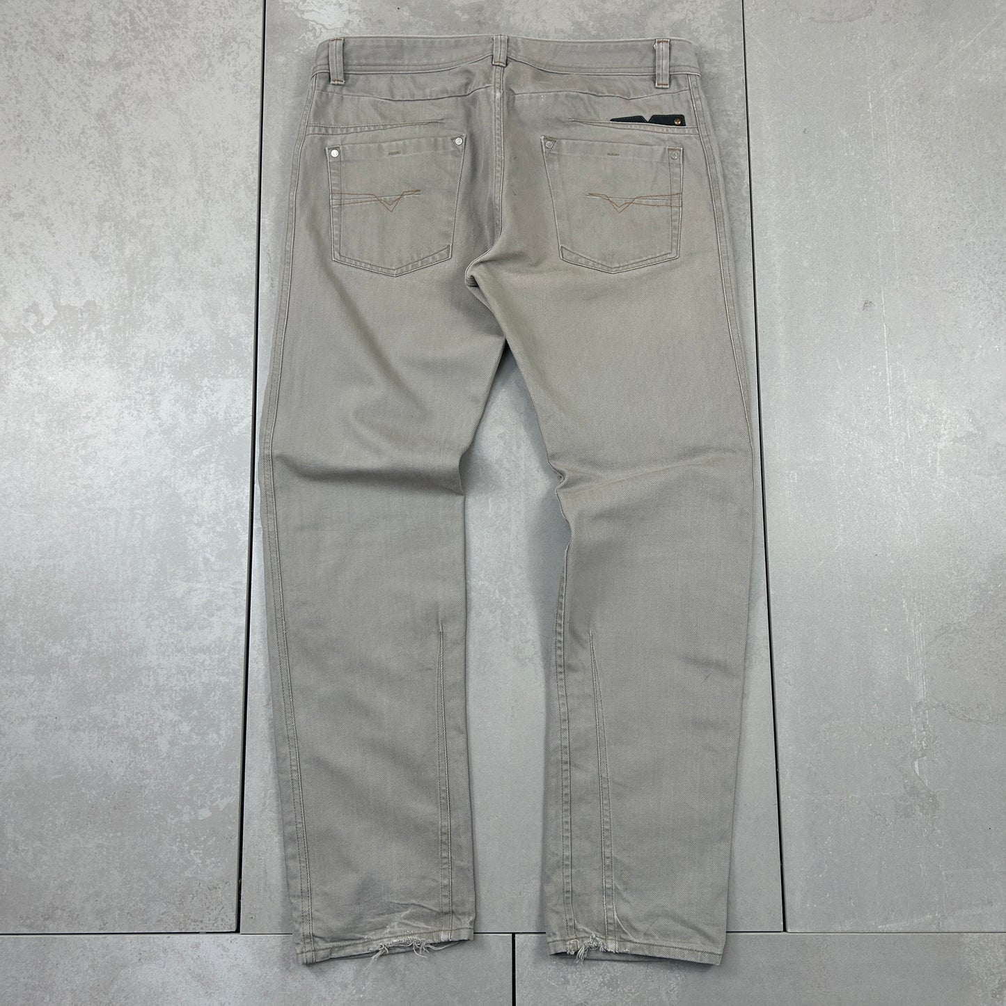 Vintage Diesel Straight Khaki Stone Denim Jeans - 36