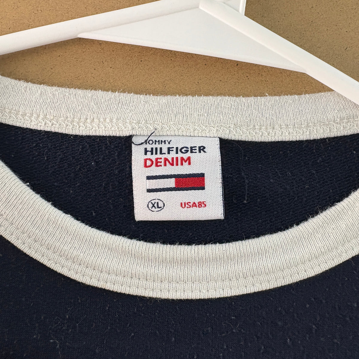 Vintage Tommy Hilfiger Black Ringer Graphic Y2K 00s T-Shirt - XL